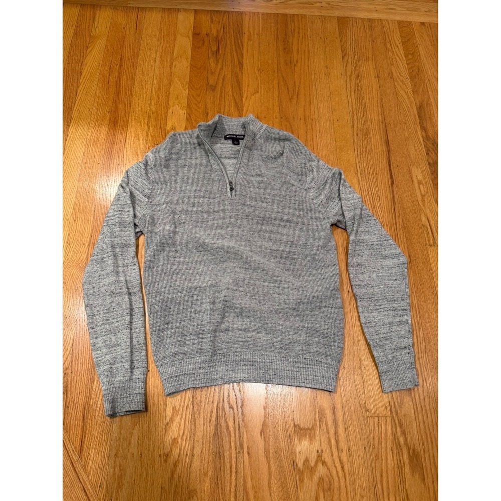 Michael‎ Kors Mens Gray Half Zip Pullover Sweater Jumper